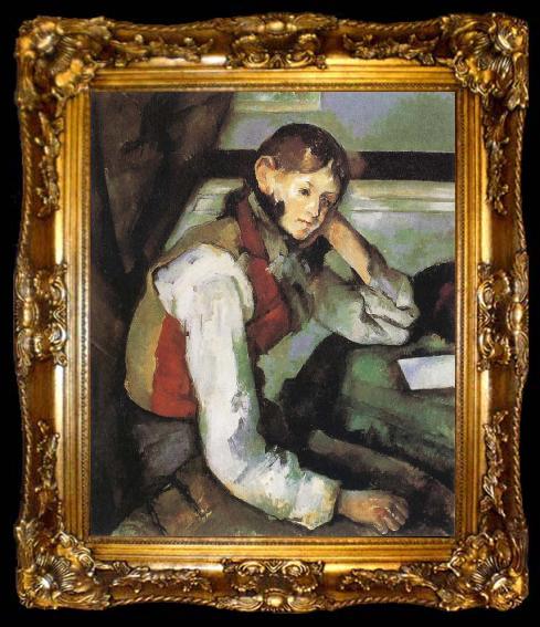 framed  Paul Cezanne Boy with a Red Waistcoat, ta009-2